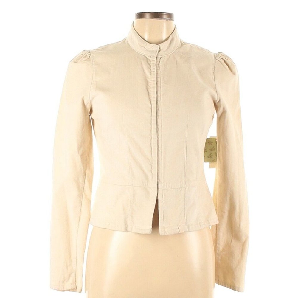 Periscope ivory/tan velvet jacket blazer juniors size L NWT B2
